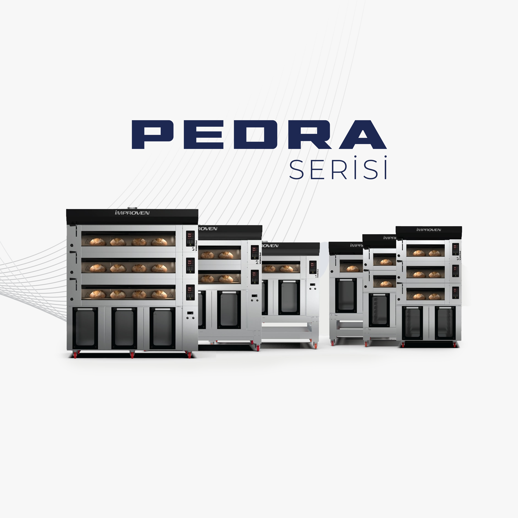 Pedra Serisi 1, 2 ve 3 katlı elektrikli taş tabanlı fırınlar